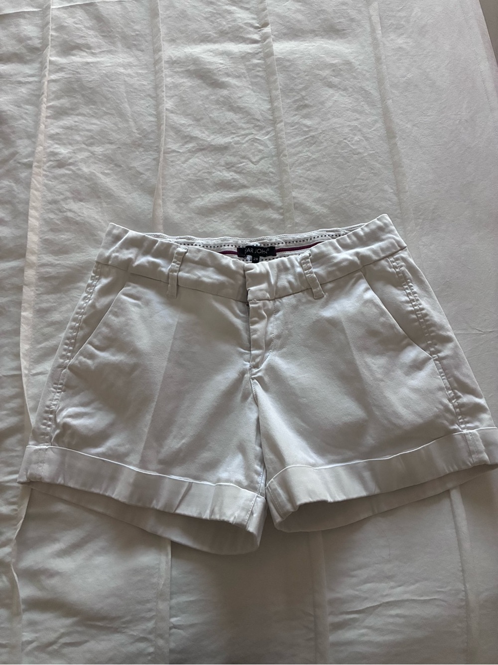 Dear John White Cuffed Bermuda Shorts